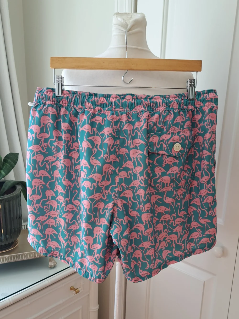 J.Crew Mens Pink Flamingo Print‎ Aqua Green 6